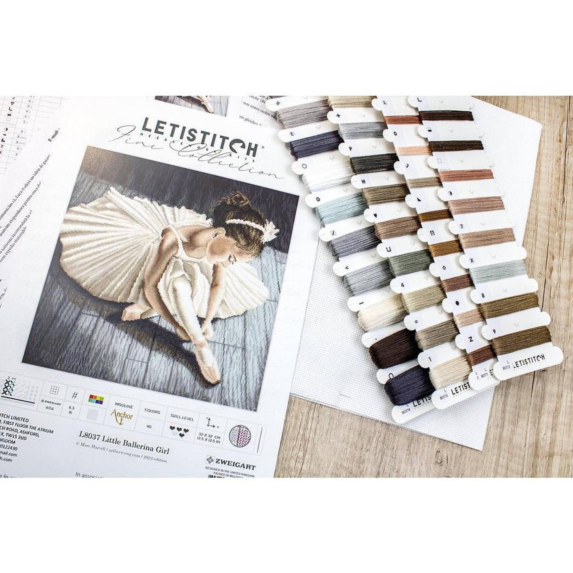 Letistitch Counted Cross Stitch Kit Little Ballerina Girl